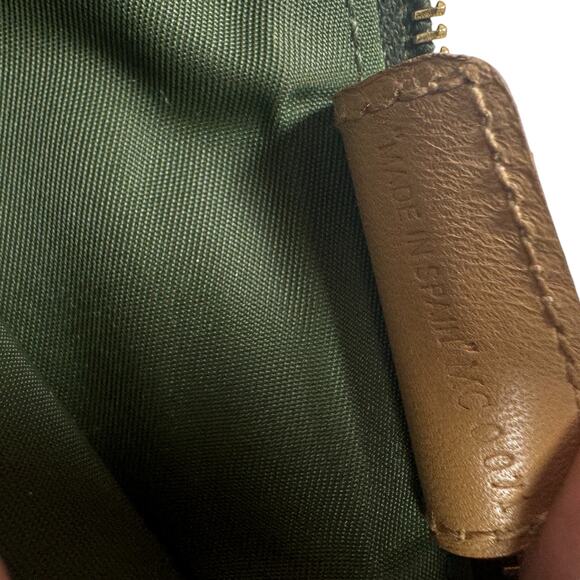 Christian Dior Mini Trotter Bag Vintage Oblique Green Shoulder Purse CD Gold Tan - Picture 7 of 12